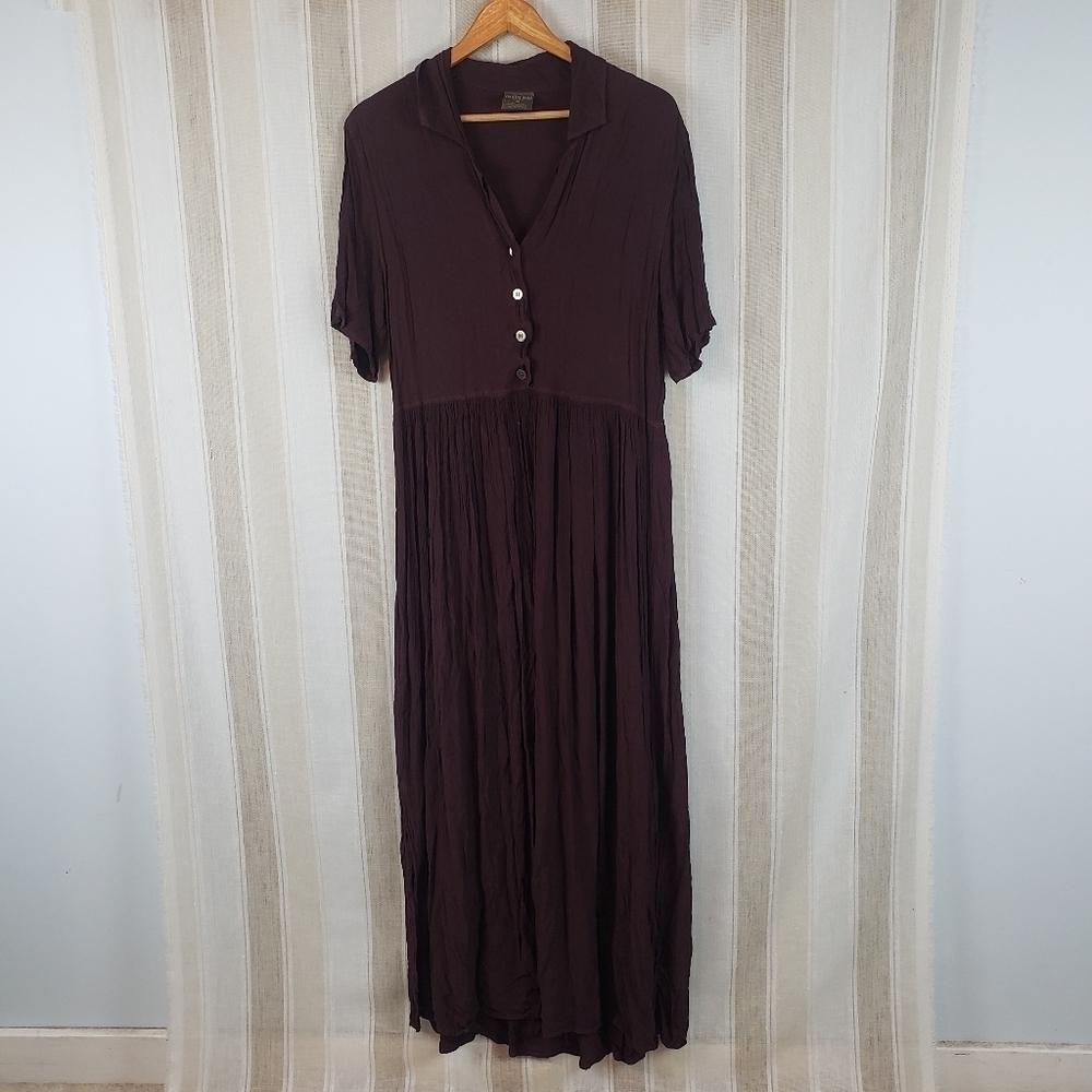 Vintage Country Road Maxi Dress Maroon Size Medium‎